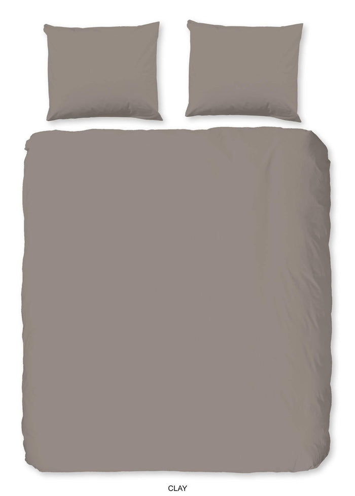 Hip Dekbedovertrek Katoen Satijn Uni - clay