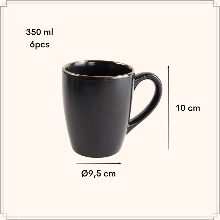 OTIX Theemokken Koffiekopjes Mokken Koffietassen Set van 6 Met oor...