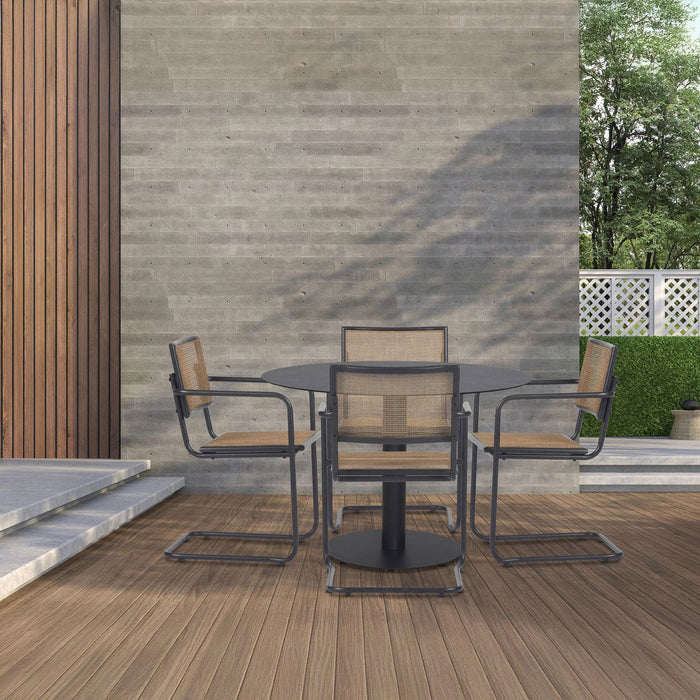 Lisomme Sieb ronde tuintafel zwart - Ø110 cm