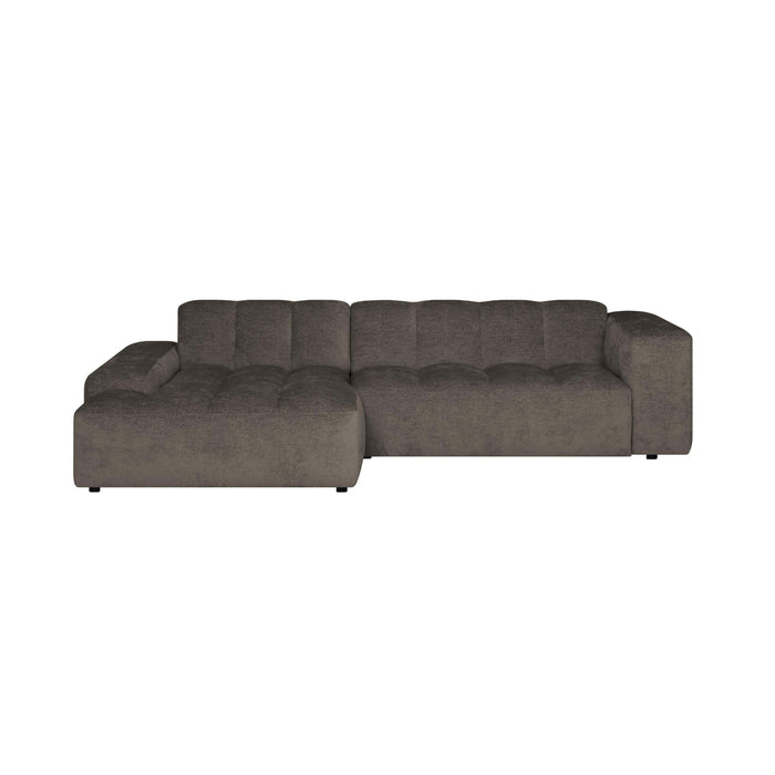 by fonQ Plume 3-zits Hoekbank met Chaise Longue Links - Chenille - Taupe