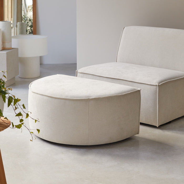 Tikamoon - Voetenbank in beige stof Dario, 1-zit