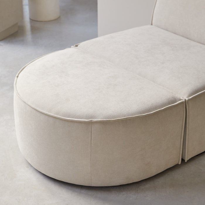 Tikamoon - Voetenbank in beige stof Dario, 1-zit