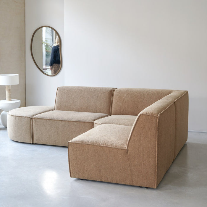 Tikamoon - Modulaire 4|5-zits hoekbank Dario in camelkleurige stof