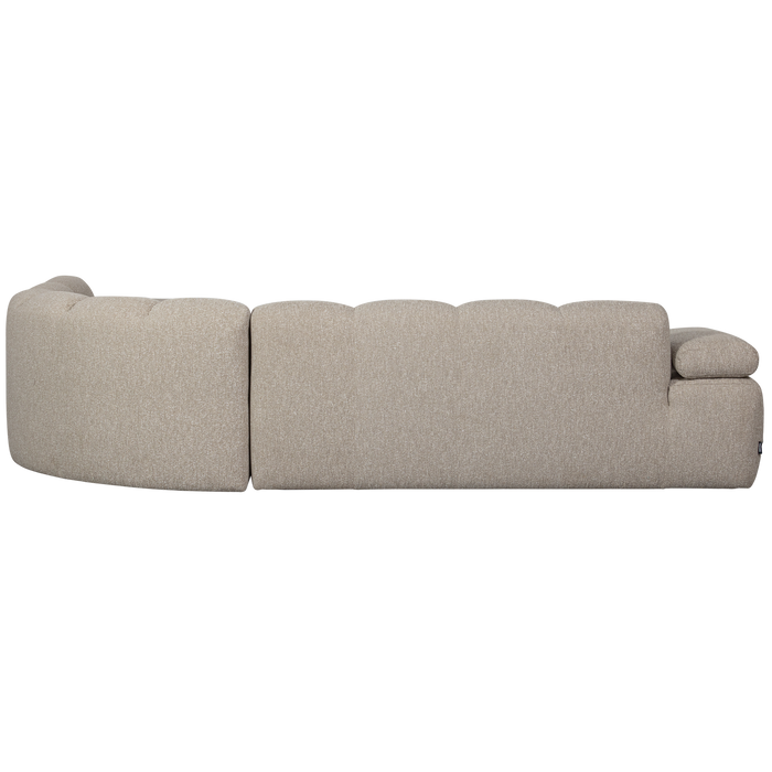 WOOOD Mojo Hoekbank Rechts - Bouclé - Beige Melange - 74x310x230