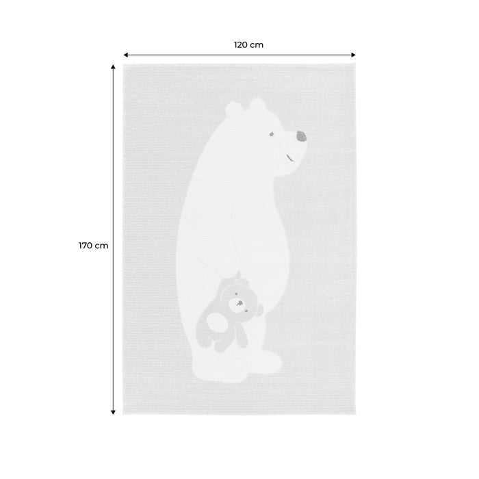 sweeek - Vloerkleed beige|crème, teddybeer