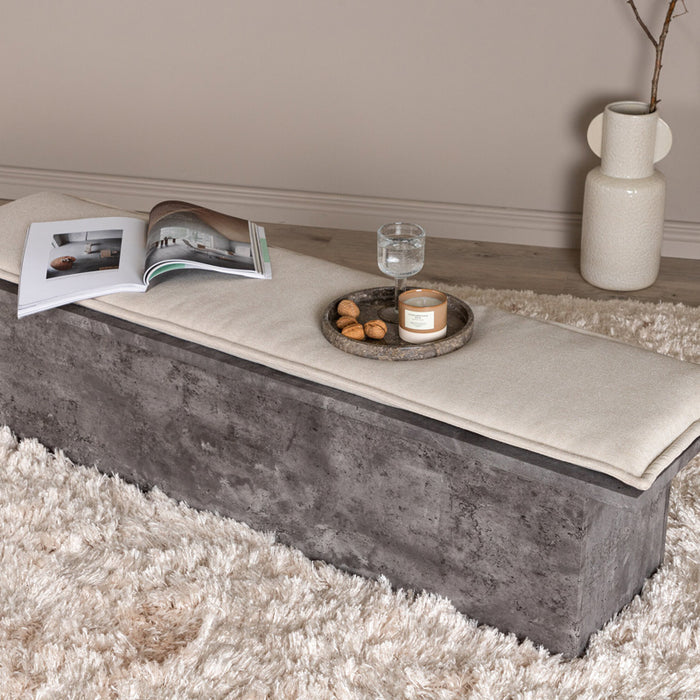 Fjôrd - Bankje Grijs met Off White Linnen - Kellogg