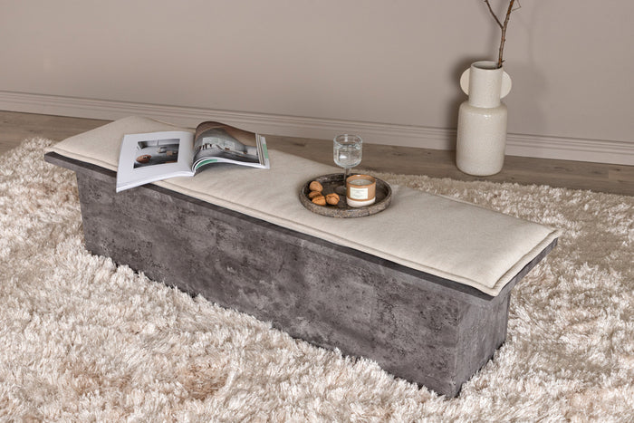 Fjôrd - Bankje Grijs met Off White Linnen - Kellogg