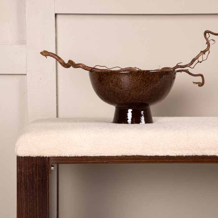 Fjôrd - Bankje Walnoot met Off White Fleece - Chester