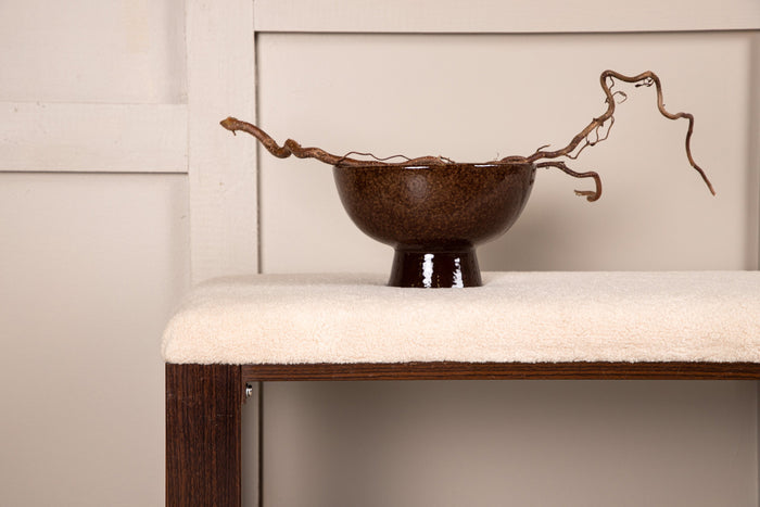 Fjôrd - Bankje Walnoot met Off White Fleece - Chester