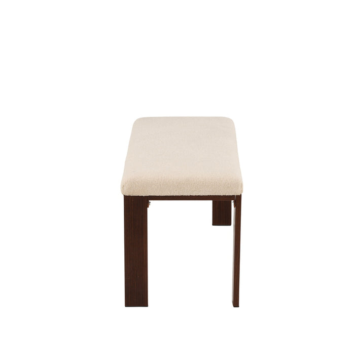 Fjôrd - Bankje Walnoot met Off White Fleece - Chester