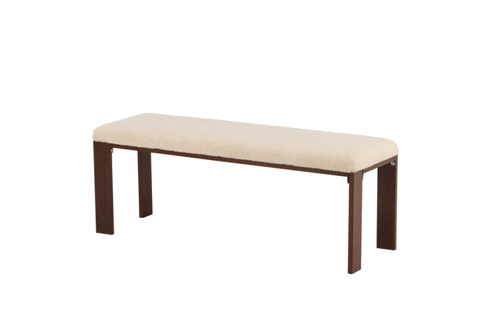 Fjôrd - Bankje Walnoot met Off White Fleece - Chester