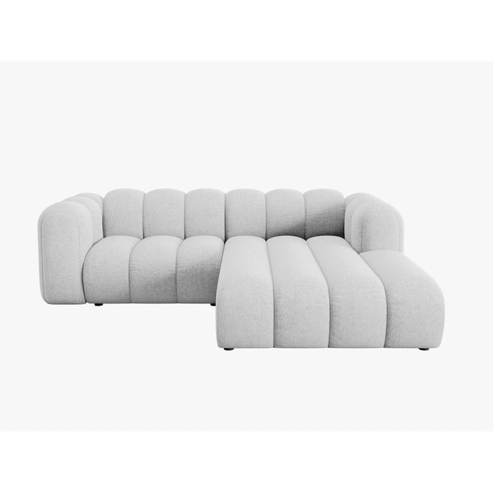Micadoni Lupine 3-zits Hoekbank met Chaise Longue Rechts - Chenille - Lichtgrijs