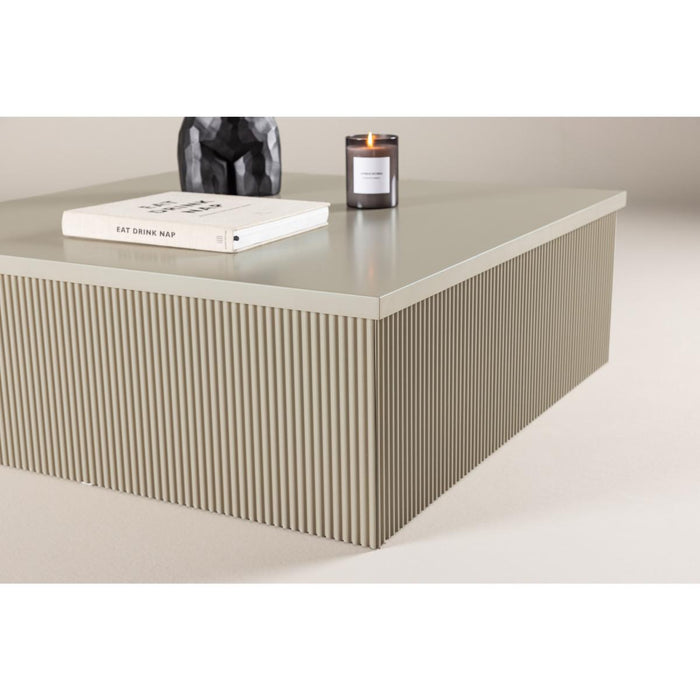 Svea - Vita vierkante salontafel - 90 x 90 cm - beige