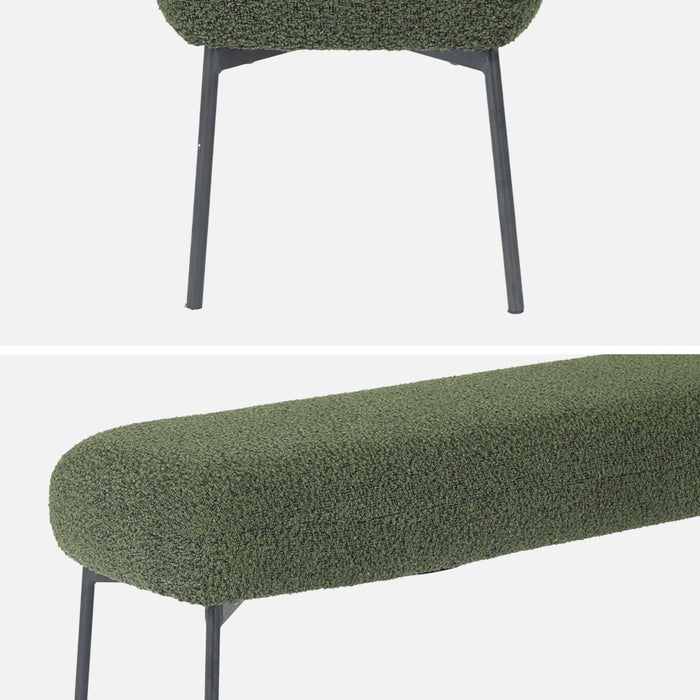 sweeek - Bank, bed einde met bouclébekleding, B120 x D42,5 x H43,5cm