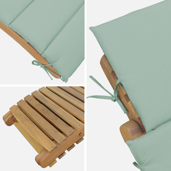 sweeek - Set van 2 acaciahouten ligstoelen