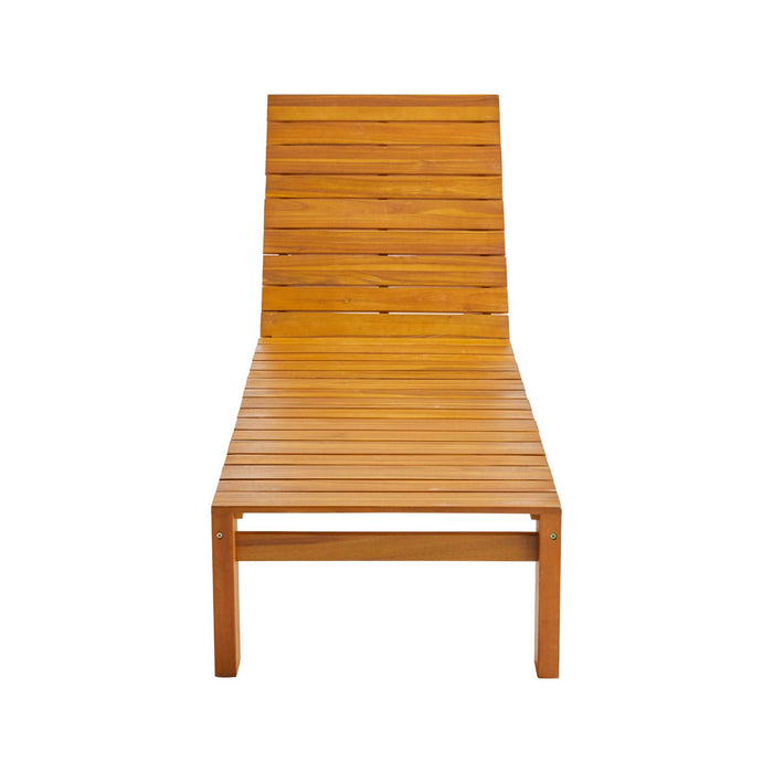 sweeek - Set van 2 acaciahouten ligstoelen met wielen