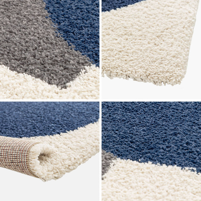 sweeek - Shaggy tapijt voor binnen, geometrisch patroon, veelkleurig