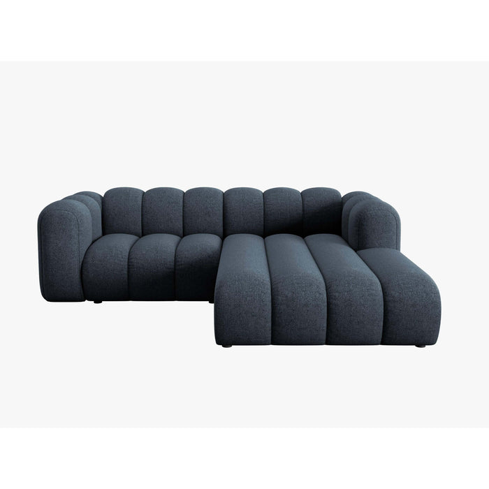 Micadoni Lupine 3-zits Hoekbank met Chaise Longue Rechts - Chenille - Koningsblauw
