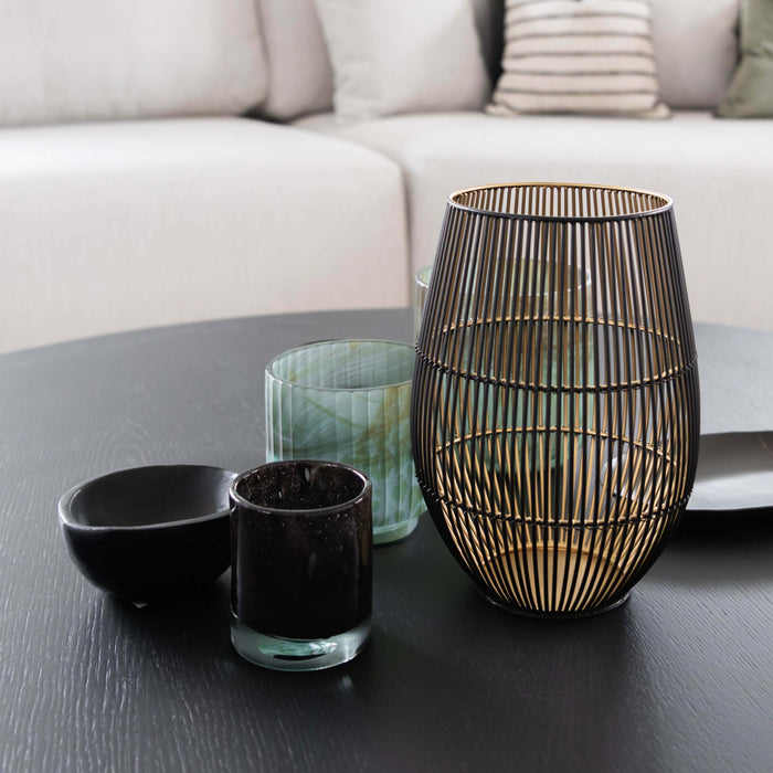 Atmooz Spoiler - Kaarshouder - Zwart & Goud - Metaal - 14x14x26cm