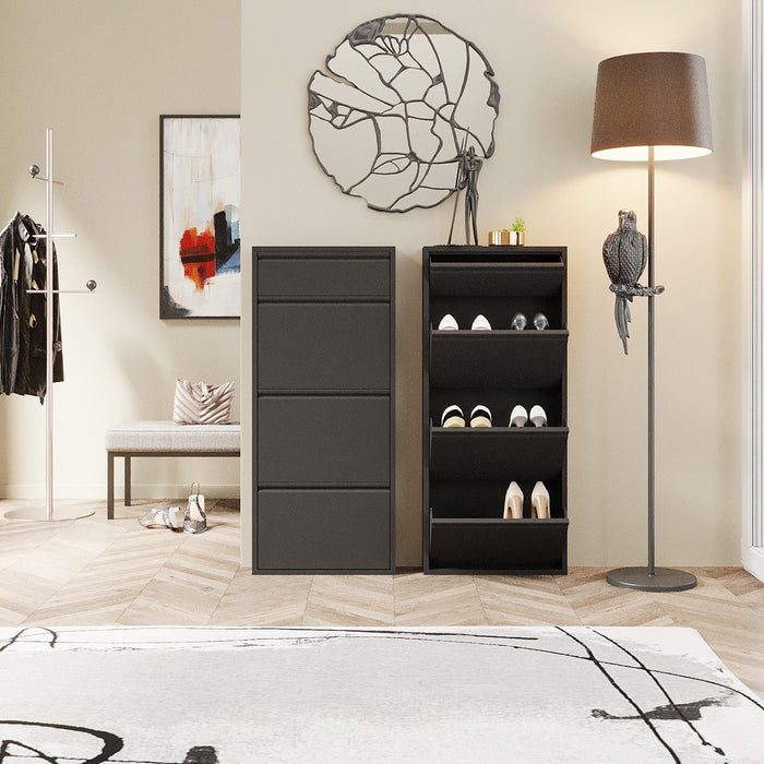Schoenenkast Caruso zwart 3+1 laden Kare Design