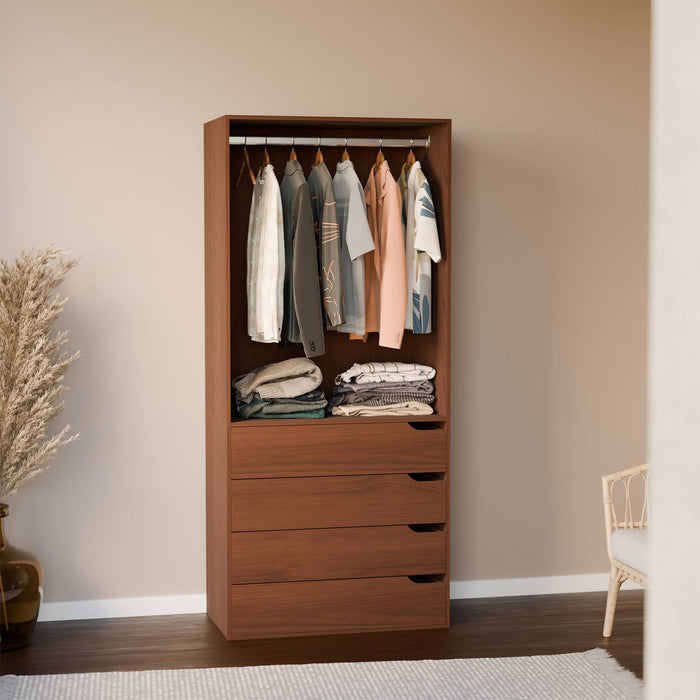 sweeek - Garderobemodule met 4 laden en 1 roede