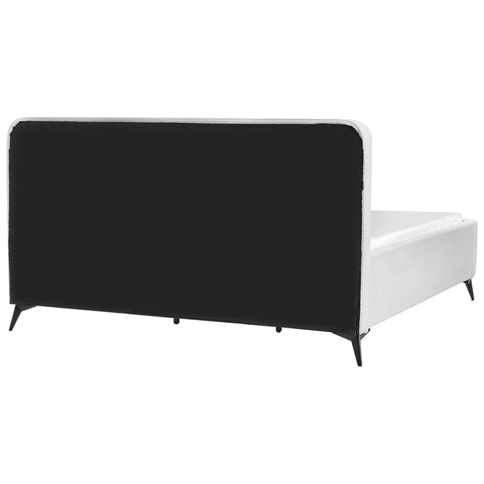 Beliani - VALOGNES - Bed - Gebroken wit - 180 x 200 cm - Bouclé