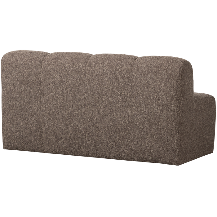 WOOOD Mojo Eetbankje Met Rugleuning - Bouclé - Bruin Melange - 164cm