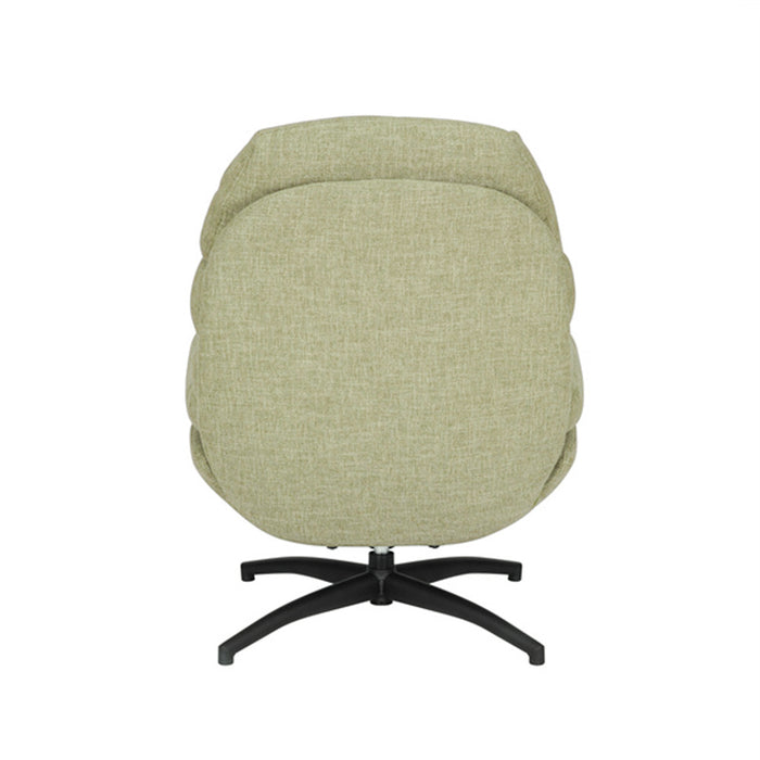 Bronx71 Draaifauteuil met hocker Palma linnen olijfgroen