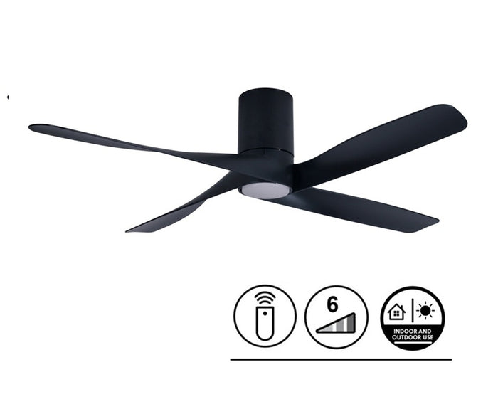 Lucci Air Plafondventilator Riviera Zwart 12Watt Led Ø 132cm Incl.