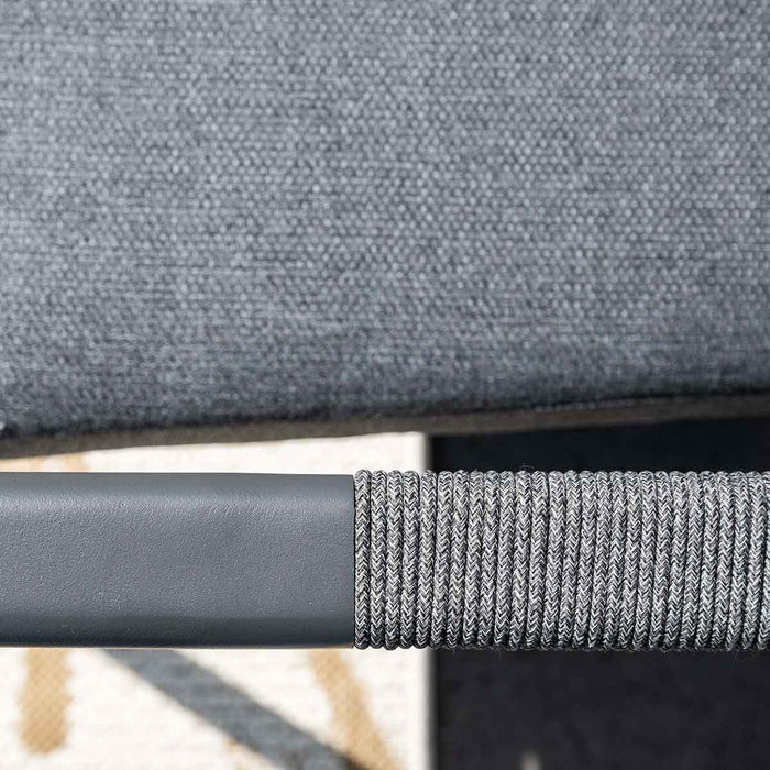 Santiago loungeset - 5-delig - carbon black - rope grijs - mystic grey