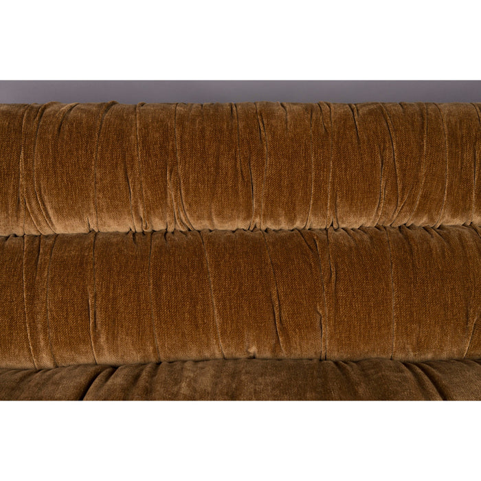 Dutchbone Douglas 3-zitsbank Velours Cognac Bruin