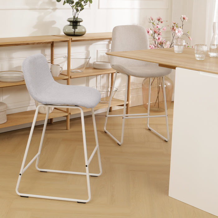 Nolon Nino-Mats Barkruk Lichtgrijs - Wit Onderstel - 75 cm