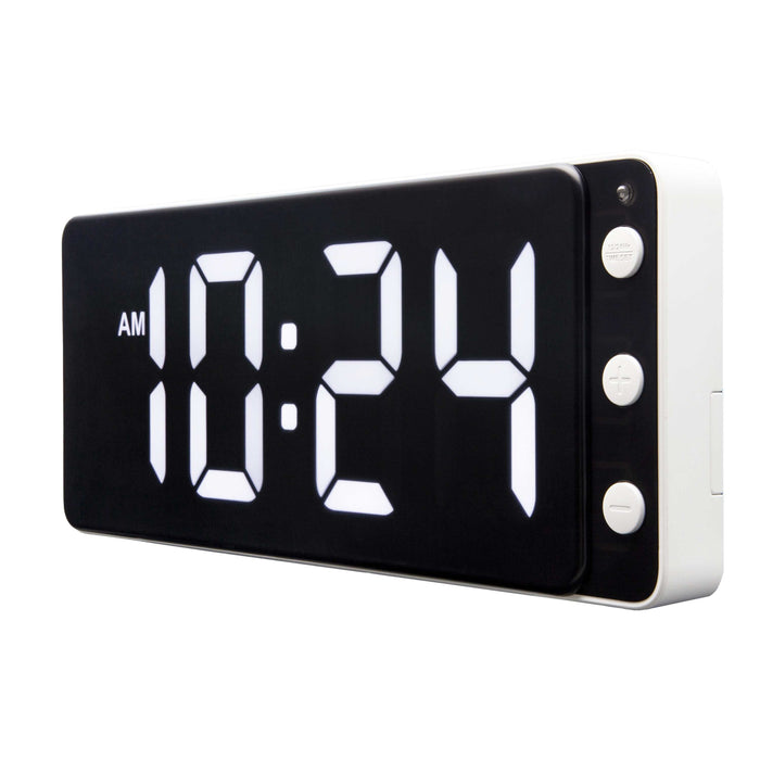 NeXtime - Tafel|Wandklok 27.2x10.8x3cm - LED - Wit - ABS - NeXtime