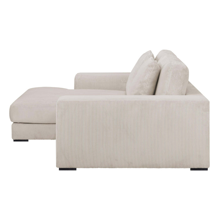 by fonQ Snug 2-zits Hoekbank met Chaise Longue Links - Crème