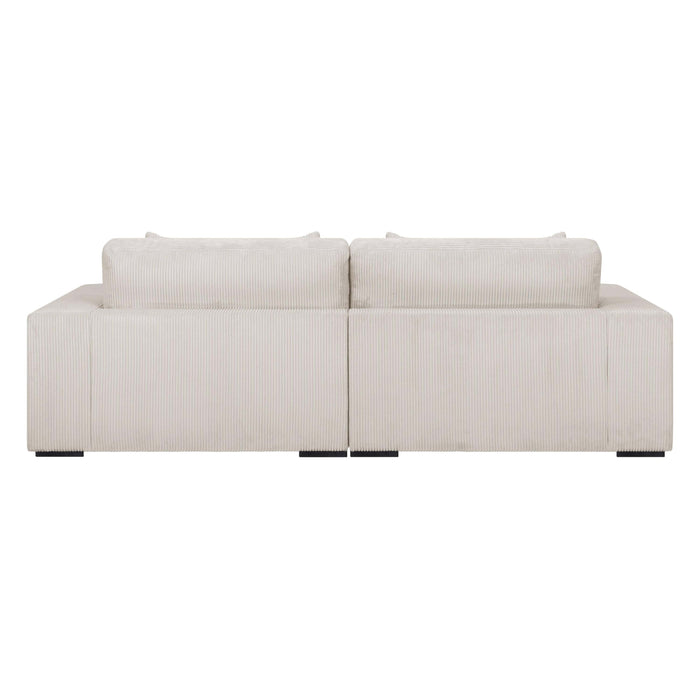 by fonQ Snug 2-zits Hoekbank met Chaise Longue Links - Crème
