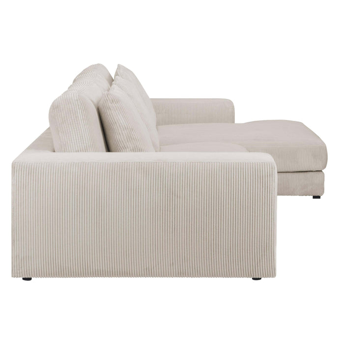by fonQ Snug 3-zits Hoekbank met Chaise Longue Rechts - Crème