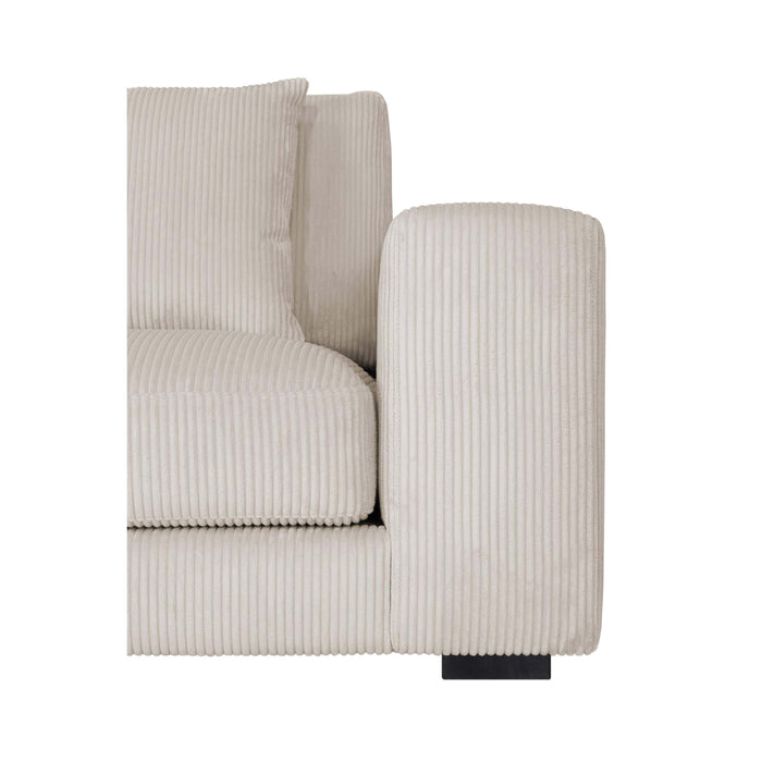 by fonQ Snug 2-zits Hoekbank met Chaise Longue Links - Crème