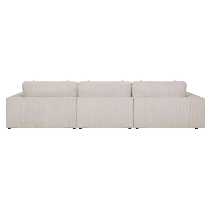 by fonQ Snug 3-zits Hoekbank met Chaise Longue Rechts - Crème