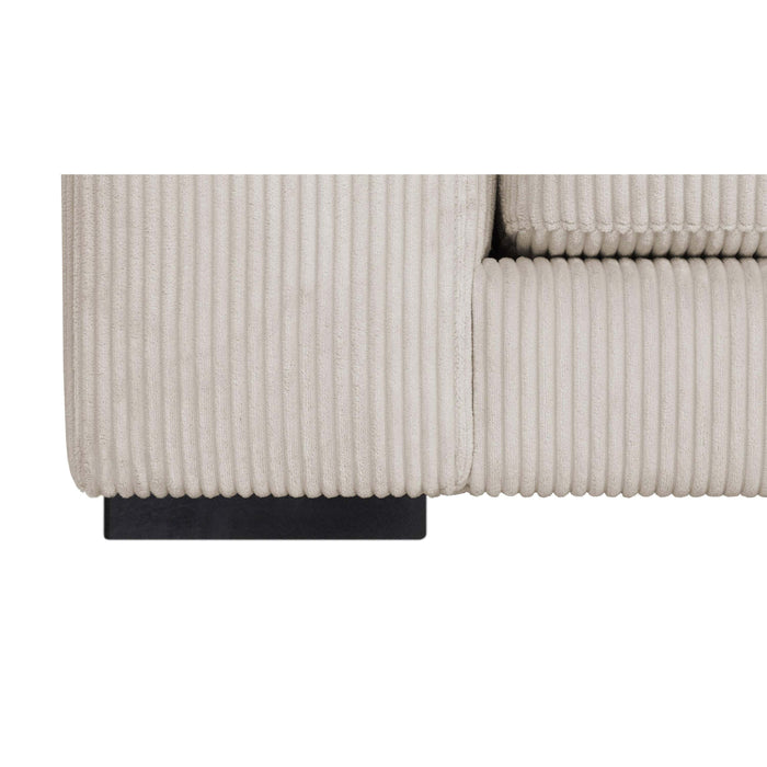 by fonQ Snug 3-zits Hoekbank met Chaise Longue Rechts - Crème