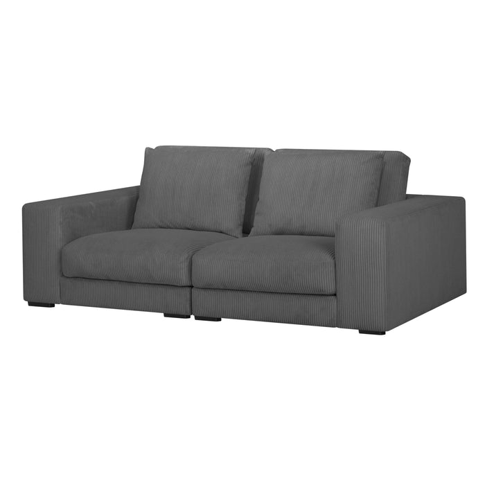 by fonQ Snug 2,5-zitsbank - Rib - Donkergrijs