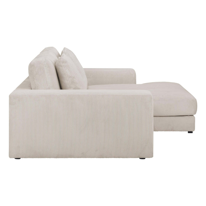 by fonQ Snug 2-zits Hoekbank met Chaise Longue Rechts - Crème