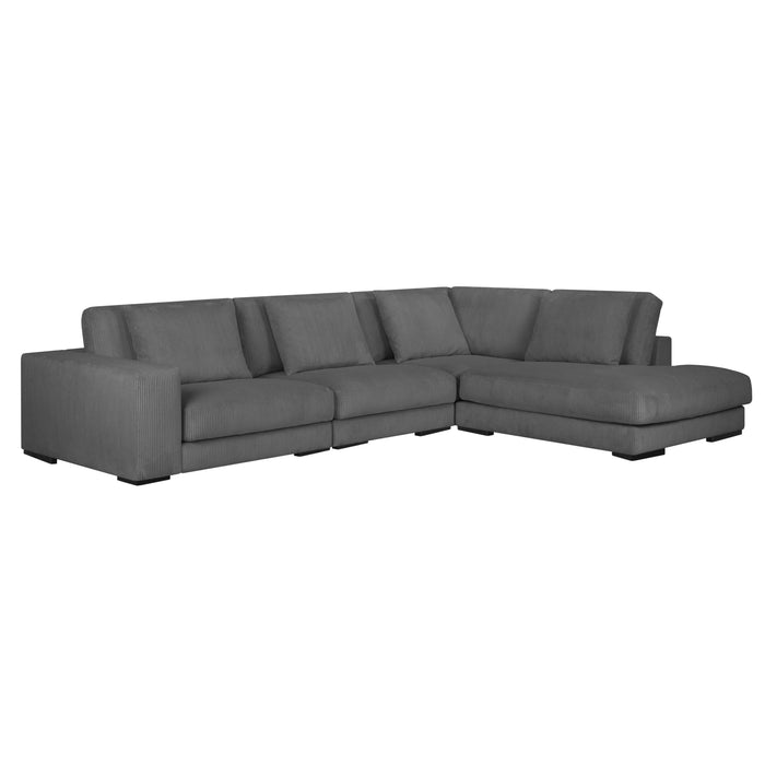 by fonQ Snug 4-zits Hoekbank met Chaise Longue Rechts - Donkergrijs