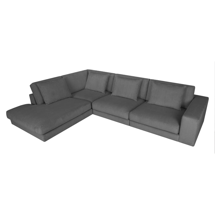 by fonQ Snug 4-zits Hoekbank met Chaise Longue Links - Donkergrijs