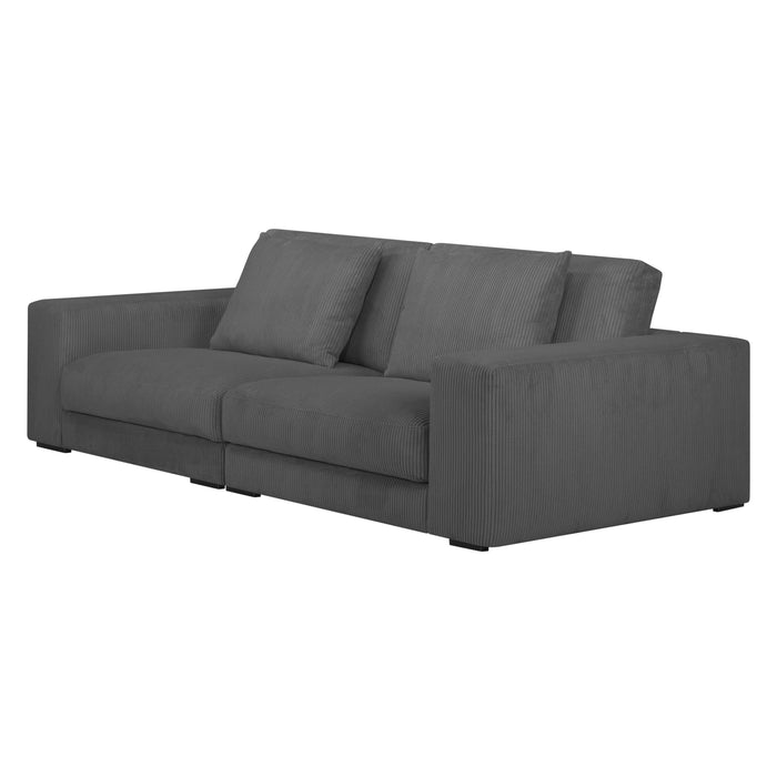 by fonQ Snug 3-zitsbank - Rib - Donkergrijs