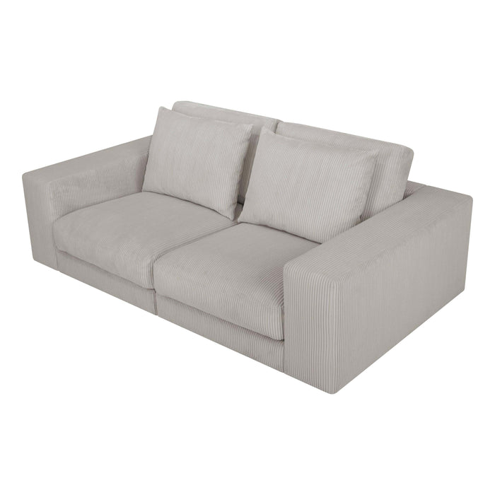 by fonQ Snug 2,5-zitsbank - Rib - Lichtgrijs