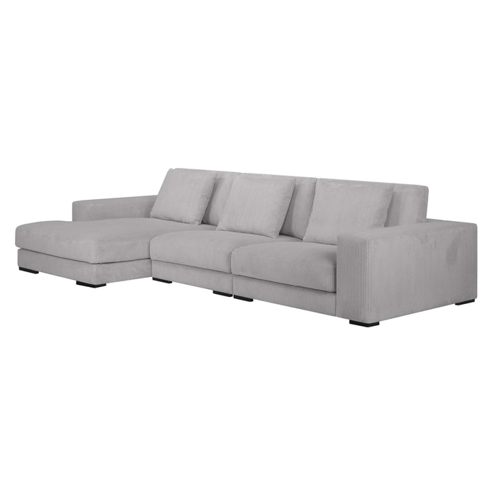 by fonQ Snug 3-zits Hoekbank met Chaise Longue Links - Lichtgrijs