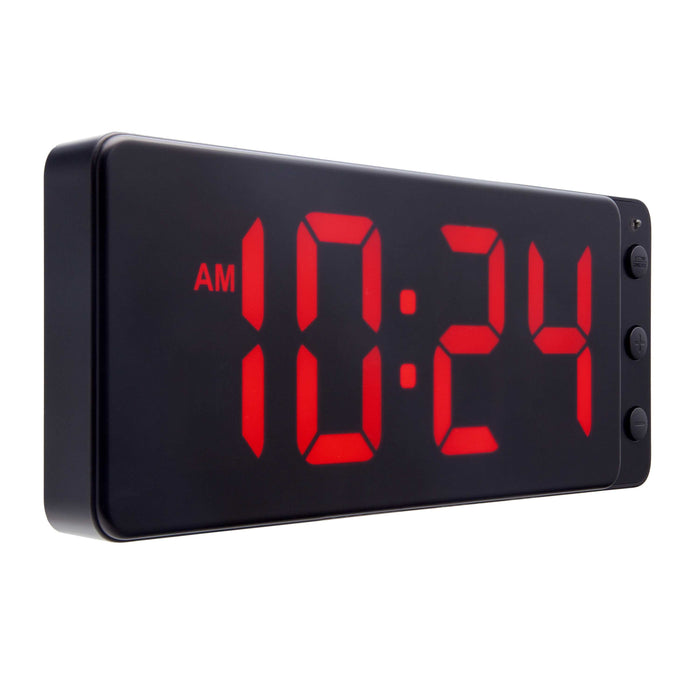 NeXtime - Tafel|Wandklok 27.2x10.8x3cm - LED - Rood - ABS - NeXtime