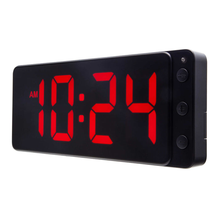 NeXtime - Tafel|Wandklok 27.2x10.8x3cm - LED - Rood - ABS - NeXtime