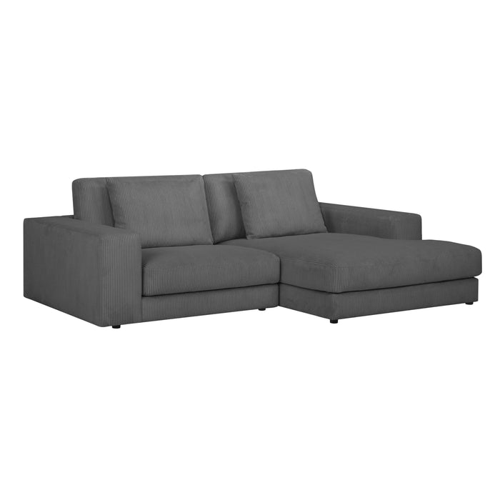 by fonQ Snug 2-zits Hoekbank met Chaise Longue Rechts - Donkergrijs