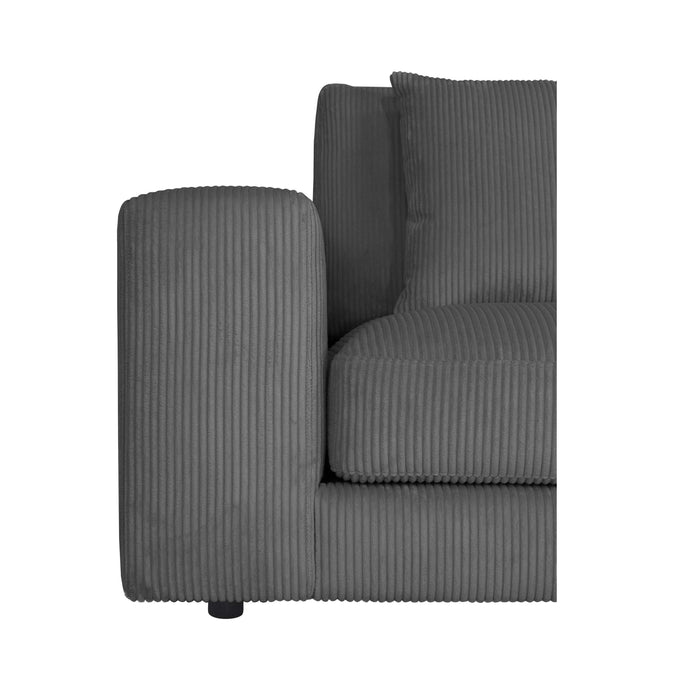 by fonQ Snug 2-zits Hoekbank met Chaise Longue Rechts - Donkergrijs